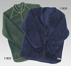 Blaue Faserpelzjacke mit Rückenverlängerung