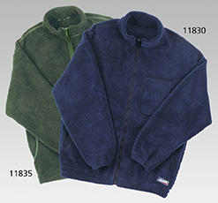 Blaue Faserpelzjacke mit Elastbund