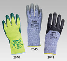 Aramid-Schnittschutzhandschuhe SHOWA mit grüner Nitril-Teilbeschichtung, Elaststulpe
