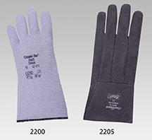 Graue Hitzeschutzhandschuhe ANSELL aus Filz mit Nitrilbeschichtung, 33 cm lang
