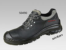 Bau-Sicherheitshalbschuhe SIXTON aus schwarzem Rindsleder, PU-Sohle