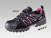 Damen-Sicherheitshalbschuhe BAAK aus schwarzem Mikrofasermaterial, Gummi/EVA-Sohle