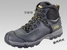 Bau-Sicherheitsschuhe BAAK aus schwarzem Rindsleder, Gummi-PU-Sohle