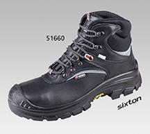 Bau-Sicherheitsschuhe SIXTON aus schwarzem Rindsleder, Out-Dry-Membrane, Vibram-Nitrilsohle