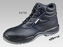Bau-Sicherheitsschuhe EXENA aus schwarzem Rindsleder, PU-Sohle