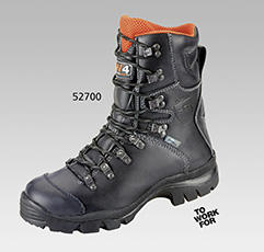 Sicherheits-Forststiefel 2W4 aus schwarzem Rindsleder, Sympatex-Membrane