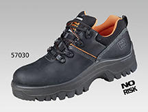 Berufs-Halbschuhe NO RISK aus schwarzem Nubuk-Rindsleder, PU-Sohle