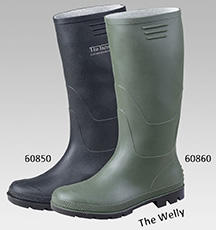 Berufsstiefel THE WELLY aus grünem PVC-Kunststoff, Trikotfutter
