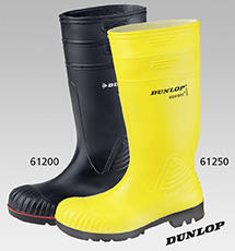 Bau-Sicherheitsstiefel DUNLOP aus gelbem Acifort, Trikotfutter