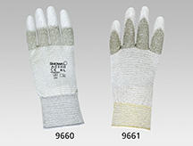 Graue Nylon/Acryl-Strickschutzhandschuhe SHOWA mit PU-Teilbeschichtung, antistatisch