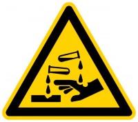 Geprägtes Alu-Schild 200 mm ####Ätzende Stoffe####