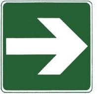 Selbstklebendes Folien-Schild 150x150 mm ####Richtungspfeil####