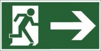 Selbstklebendes Folien-Schild 150x300 mm ####Rettungsweg nach rechts####