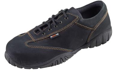 Damen-Sicherheitshalbschuhe TO WORK FOR aus schwarzem Nubukleder, PU-Sohle