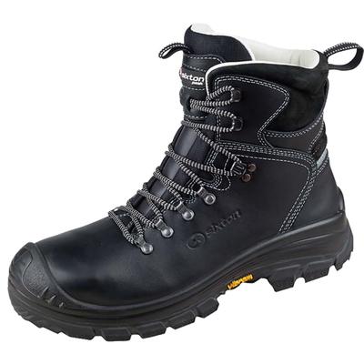 Bau-Sicherheitsschuhe SIXTON aus schwarzem Rindsleder, Out-Dry-Membrane, Vibram-Sohle