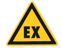 Geprägtes Alu-Schild 200 mm ####Explosionsfähige Atmosphäre####